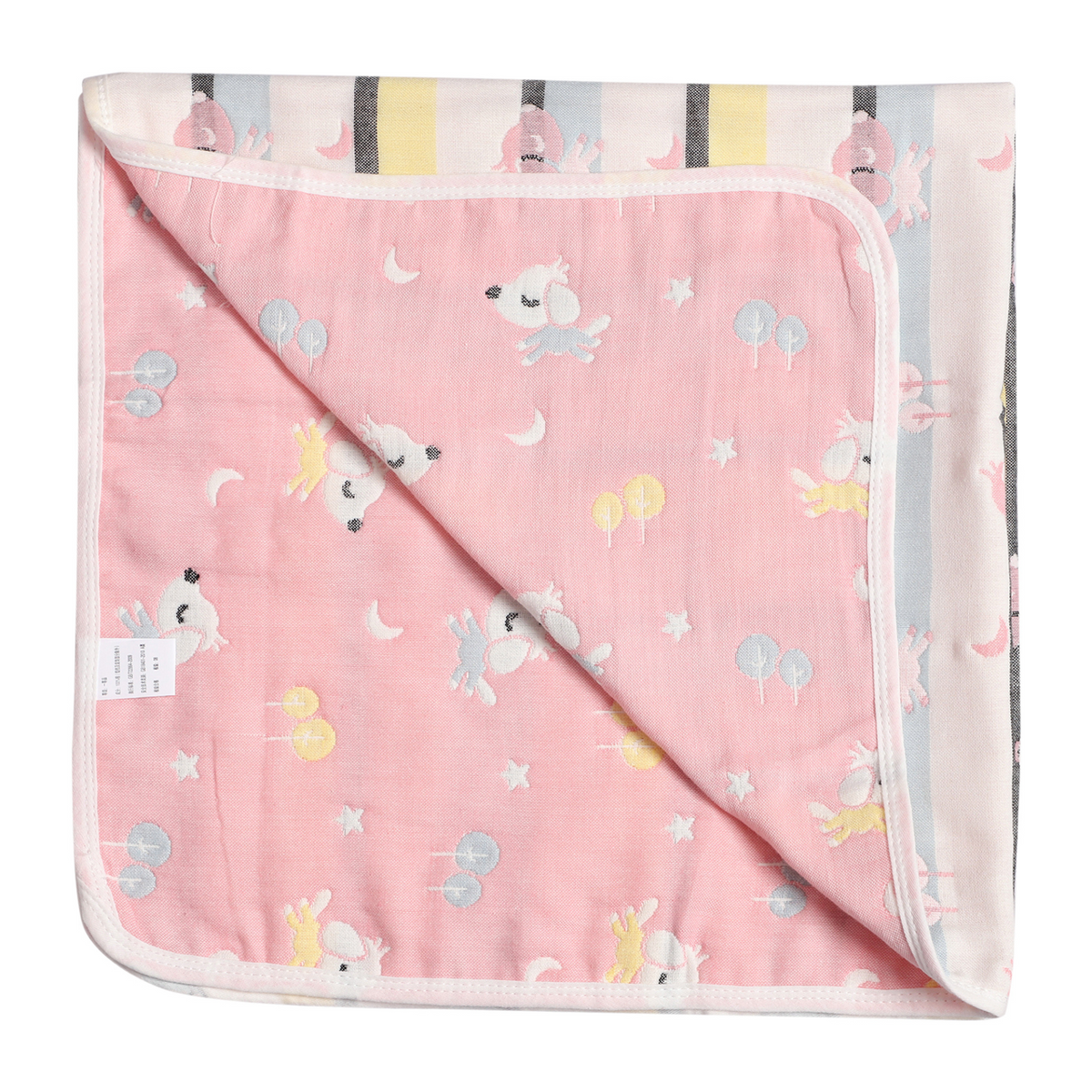 MumsLap Baby Muslin Blanket for Newborn| Doggy Print | 6 Layer Gauze Cotton | Soft Swaddle Wrap Blanket/Quilt/Bath Towel/Nursing Cover/Crib Blankets for Boys and Girls, Multicolor