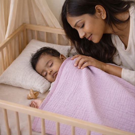 Muslin 4-Layer Baby Blanket Ultra Soft & Breathable Cotton Wrap (0-5 Years)