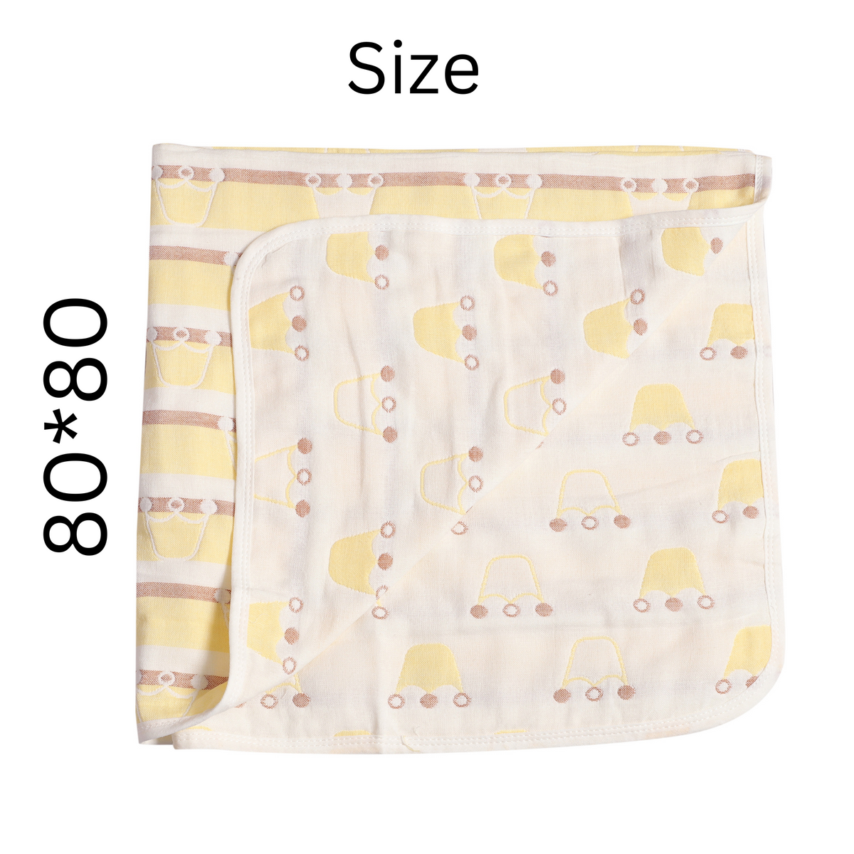 MumsLap Baby Muslin Blanket for Newborn| Yellow Crown Print | 6 Layer Gauze Cotton | Soft Swaddle Wrap Blanket/Quilt/Bath Towel/Nursing Cover/Crib Blankets for Boys and Girls, Multicolor