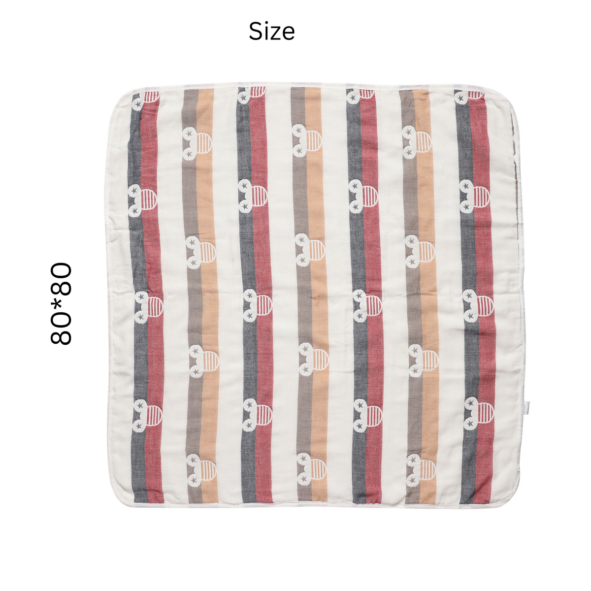 MumsLap Baby Muslin Blanket for Newborn| Mickey Print | 6 Layer Gauze Cotton | Soft Swaddle Wrap Blanket/Quilt/Bath Towel/Nursing Cover/Crib Blankets for Boys and Girls, Multicolor