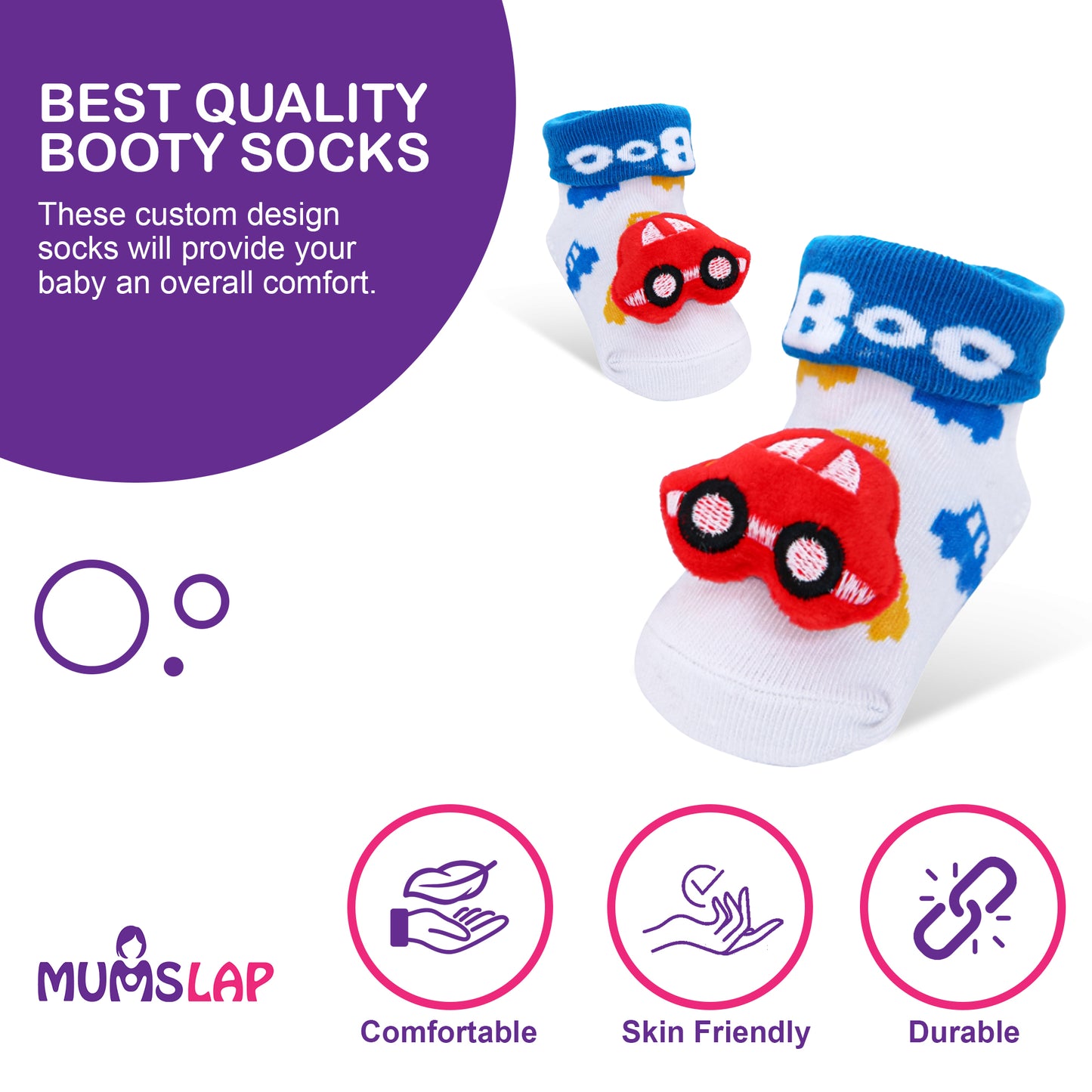 Baby Boys & Girls Socks (Green,Red,Cream,White)