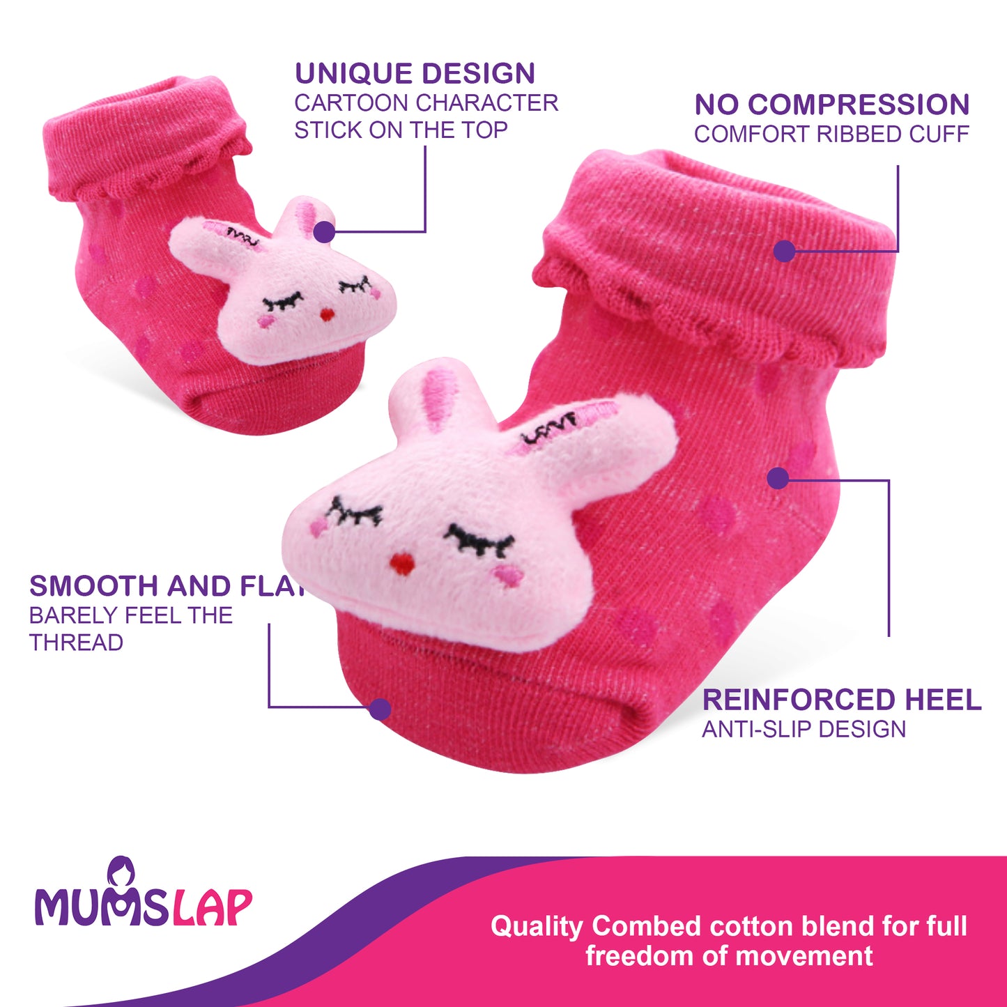 Baby Boys & Girls Socks (All Pink)