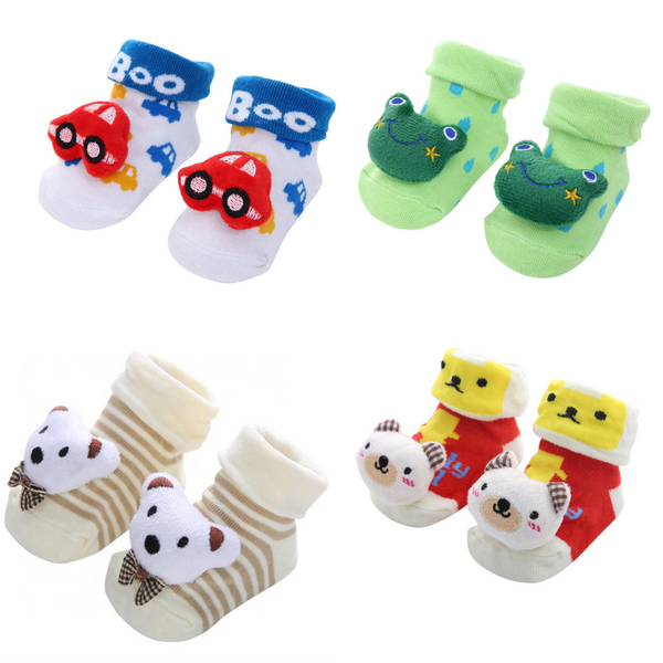 Baby Boys & Girls Socks (Green,Red,Cream,White)