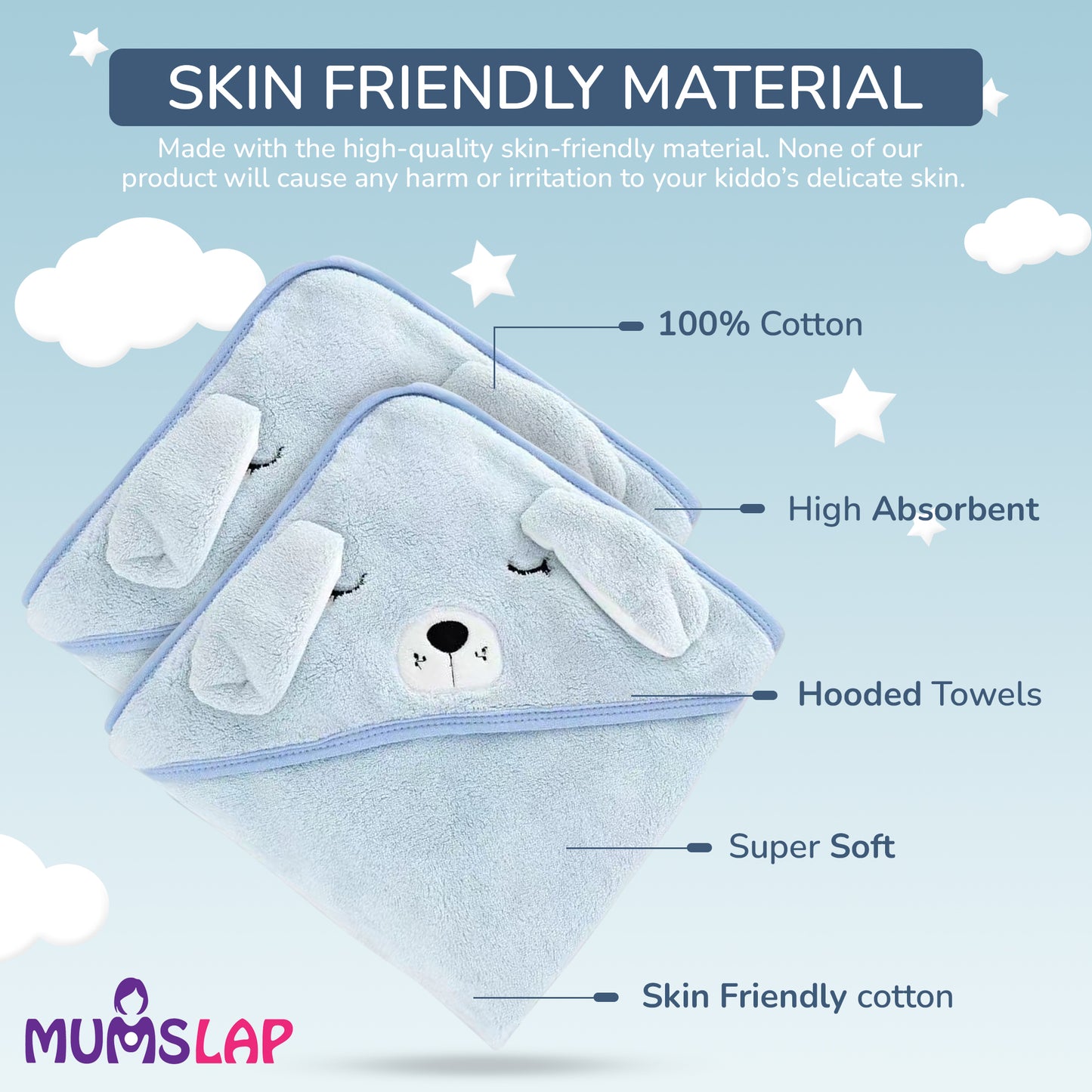 Hooded Bath Towels & Wrappers For Babies - Puppy Style