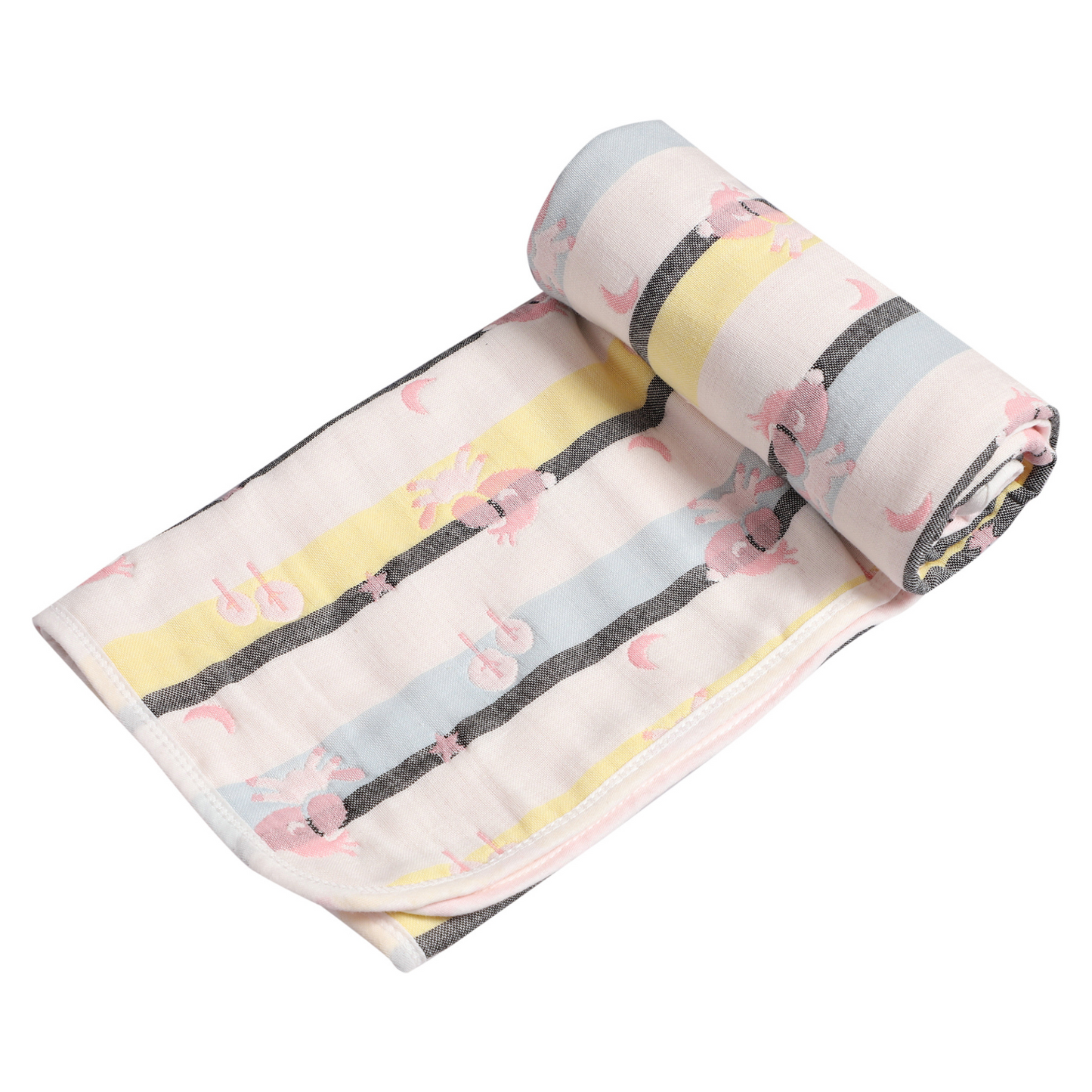 MumsLap Baby Muslin Blanket for Newborn | 6 Layer Gauze Cotton | Soft Swaddle Wrap Blanket/Quilt/Bath Towel/Nursing Cover/Crib Blankets for Boys and Girls, Multicolor