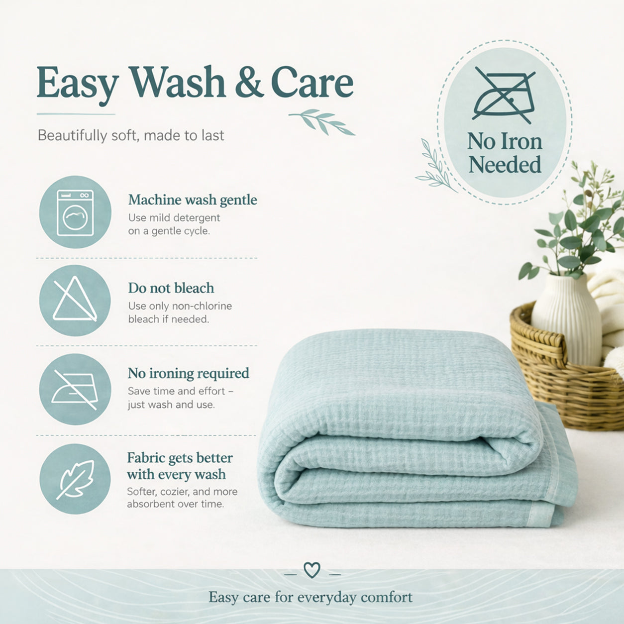 Muslin 4-Layer Baby Blanket Ultra Soft & Breathable Cotton Wrap (0-5 Years)
