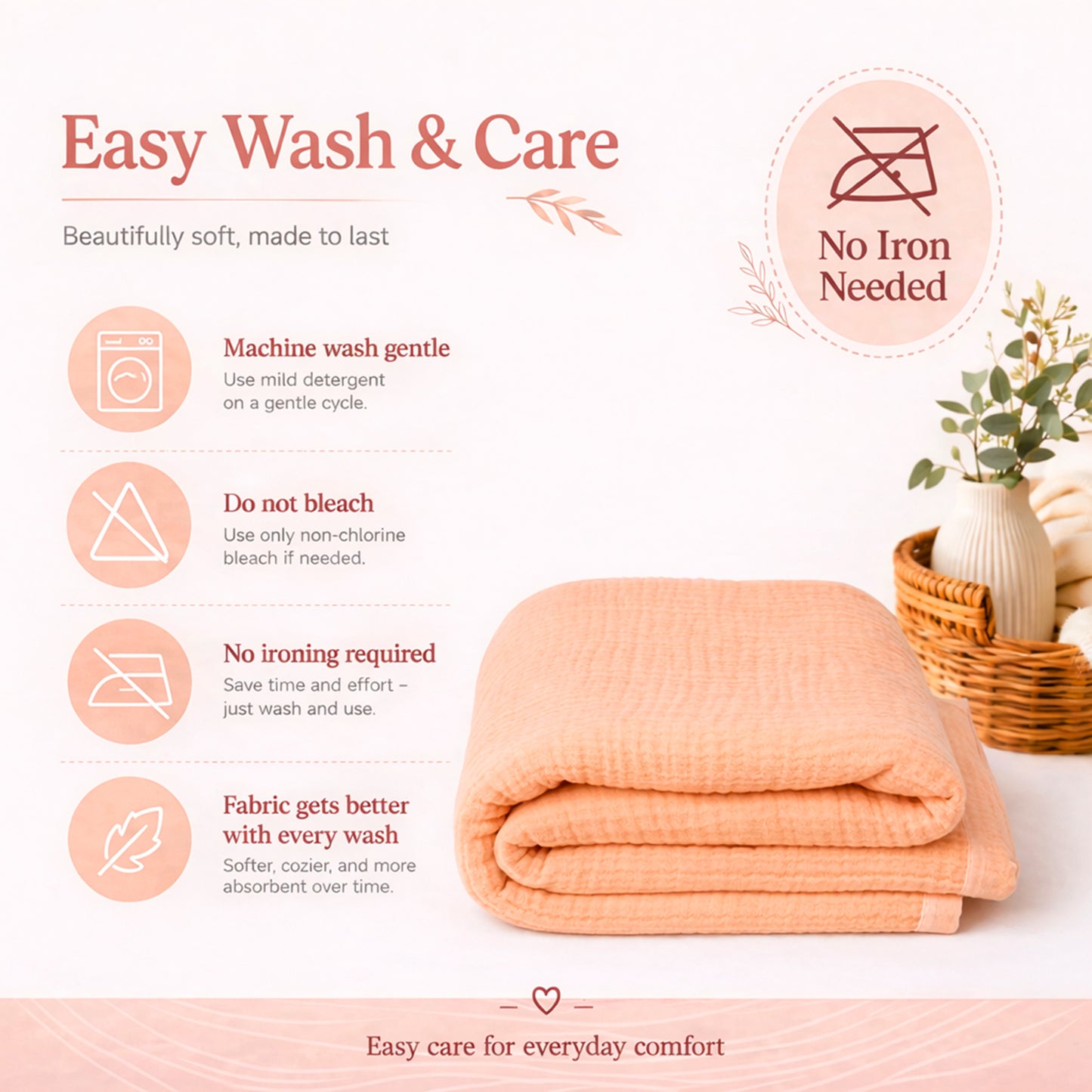 Muslin 4-Layer Baby Blanket Ultra Soft & Breathable Cotton Wrap (0-5 Years)