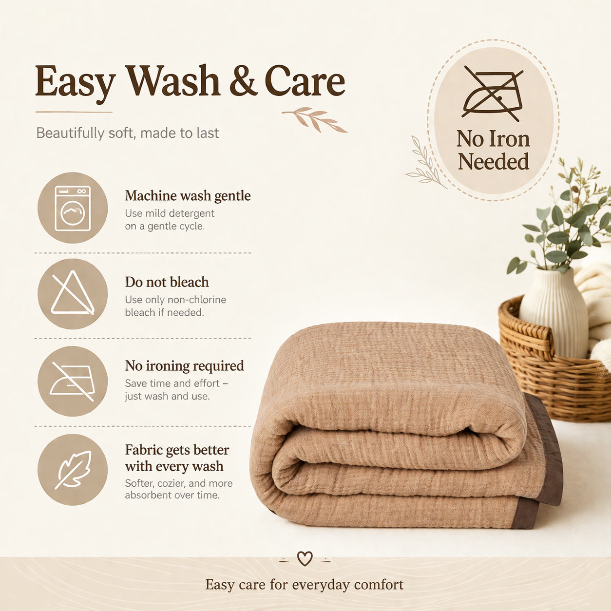 Muslin 4-Layer Baby Blanket Ultra Soft & Breathable Cotton Wrap (0-5 Years)