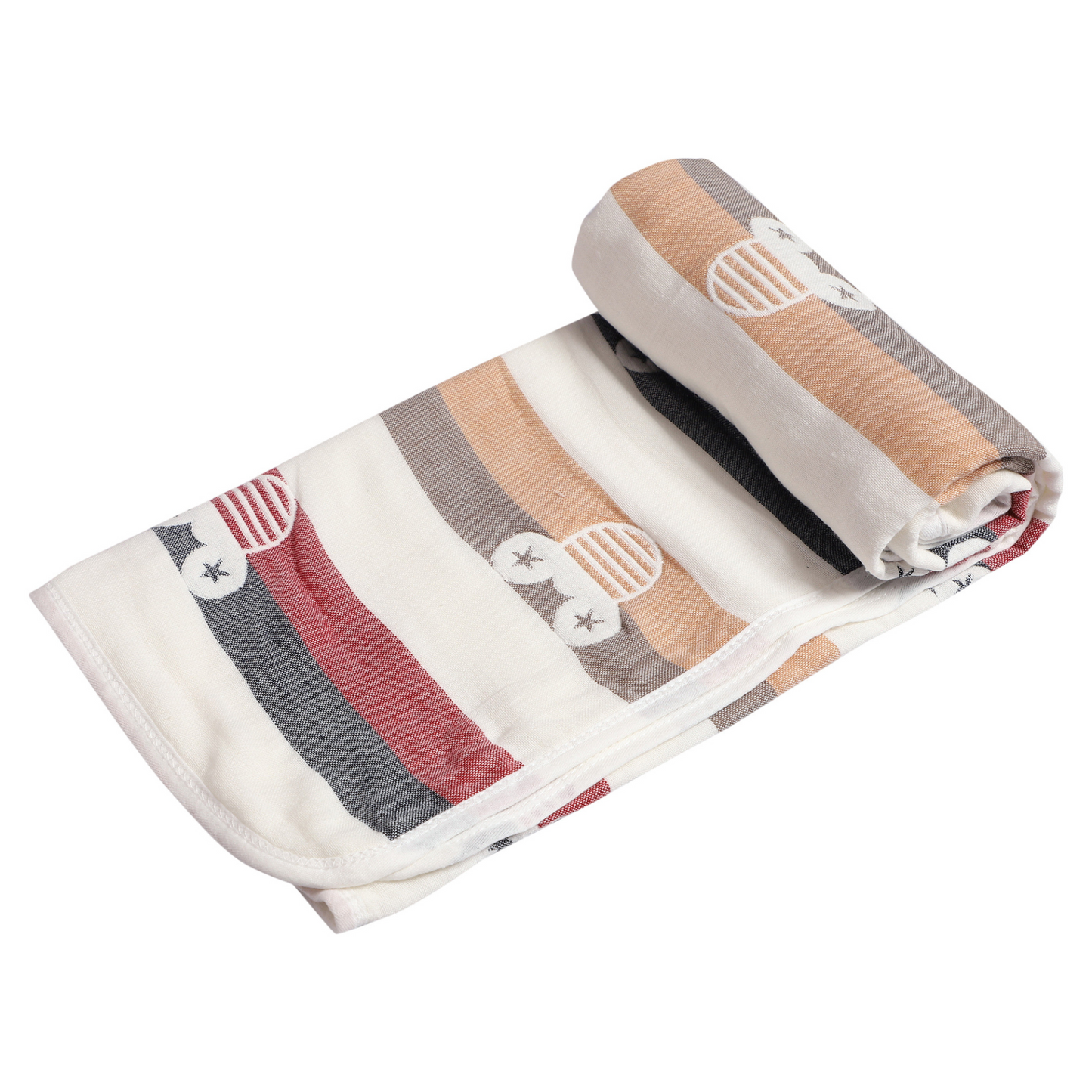 MumsLap Baby Muslin Blanket for Newborn | 6 Layer Gauze Cotton | Soft Swaddle Wrap Blanket/Quilt/Bath Towel/Nursing Cover/Crib Blankets for Boys and Girls, 200 tc,Multicolor