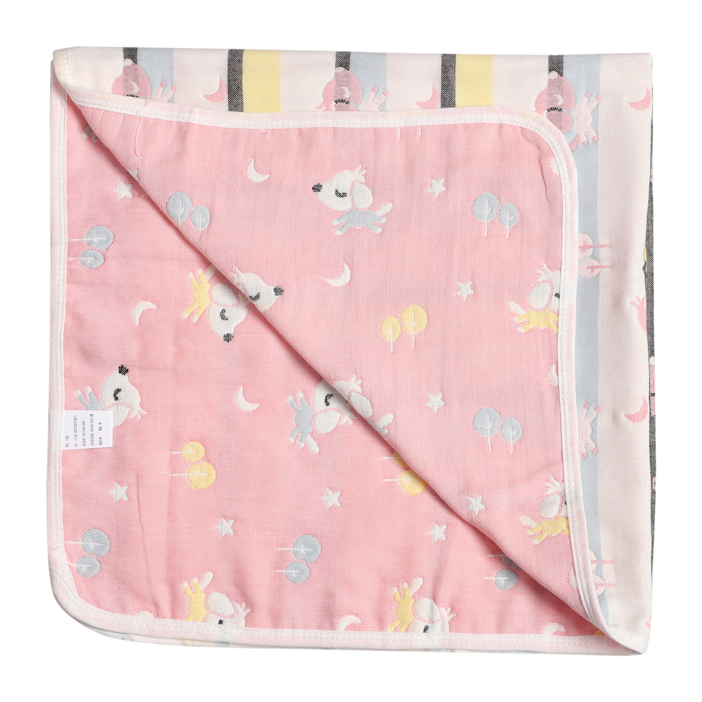 MumsLap Baby Muslin Blanket for Newborn | 6 Layer Gauze Cotton | Soft Swaddle Wrap Blanket/Quilt/Bath Towel/Nursing Cover/Crib Blankets for Boys and Girls, Multicolor