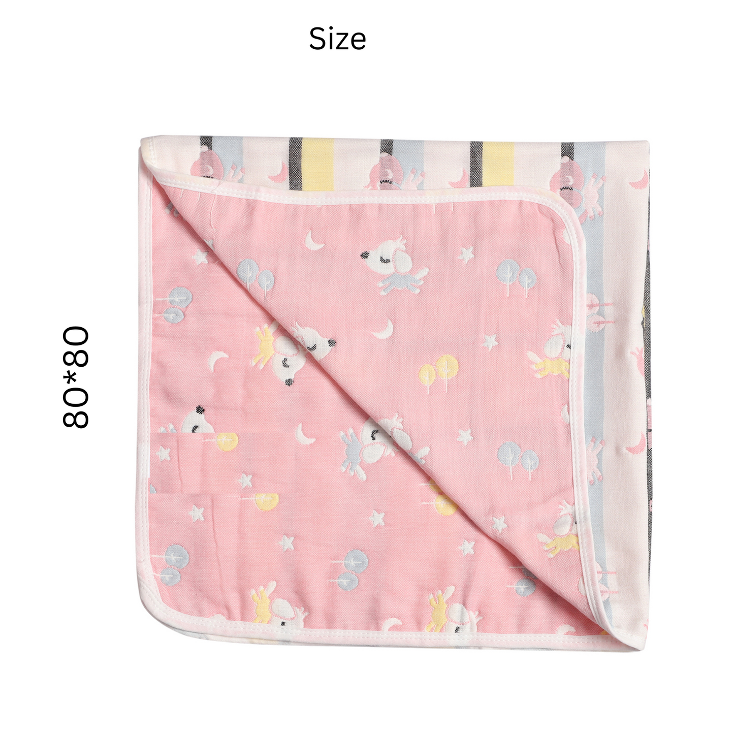 MumsLap Baby Muslin Blanket for Newborn | 6 Layer Gauze Cotton | Soft Swaddle Wrap Blanket/Quilt/Bath Towel/Nursing Cover/Crib Blankets for Boys and Girls, Multicolor