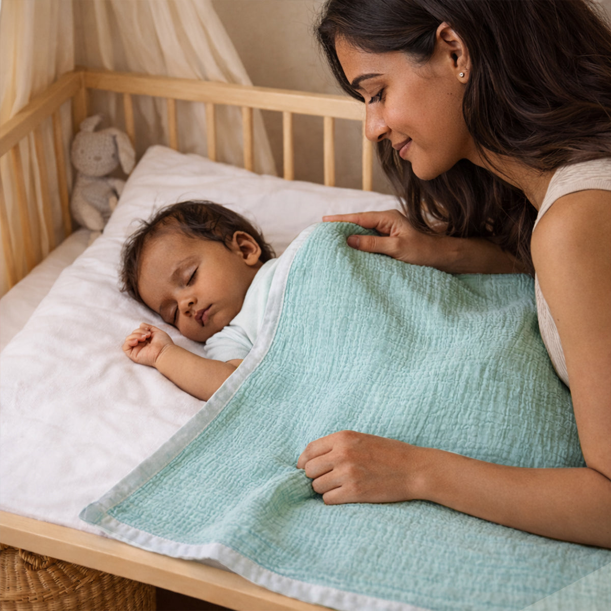 Muslin 4-Layer Baby Blanket Ultra Soft & Breathable Cotton Wrap (0-5 Years)