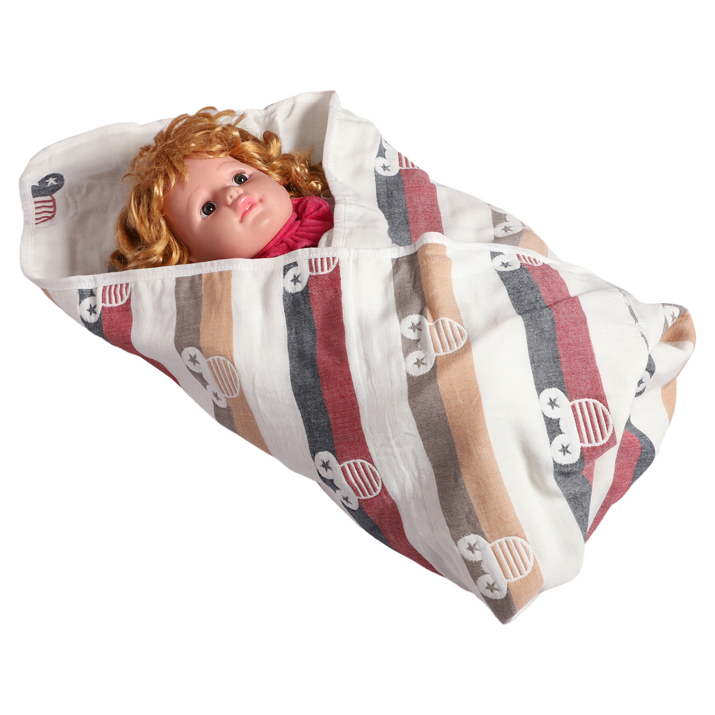 MumsLap Baby Muslin Blanket for Newborn | 6 Layer Gauze Cotton | Soft Swaddle Wrap Blanket/Quilt/Bath Towel/Nursing Cover/Crib Blankets for Boys and Girls, 200 tc,Multicolor