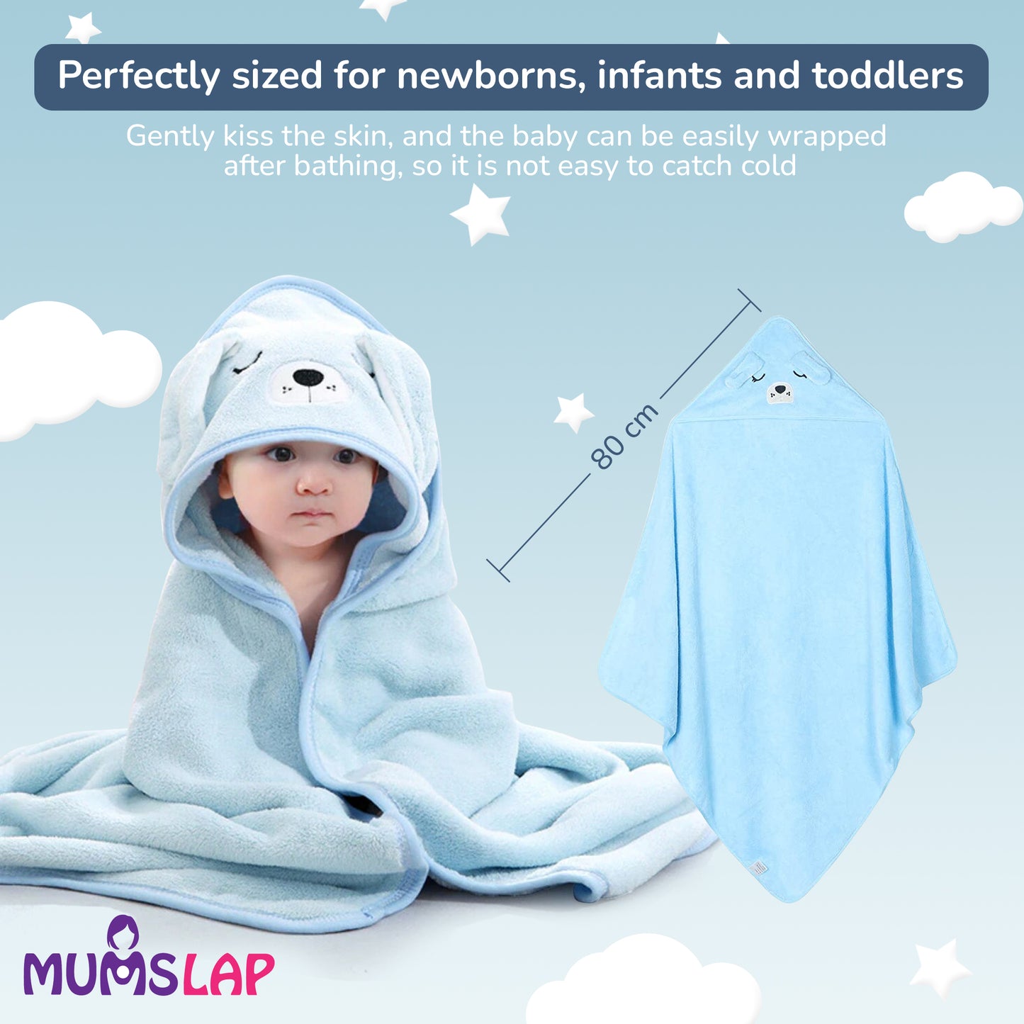 Hooded Bath Towels & Wrappers For Babies - Puppy Style