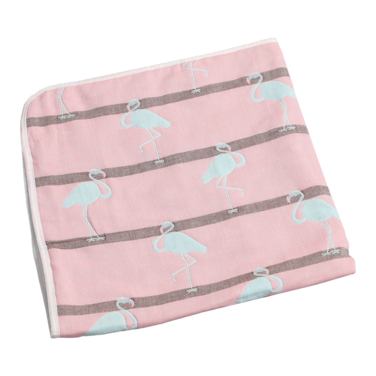 MumsLap Baby Muslin Blanket for Newborn| Pink Swan Print | 6 Layer Gauze Cotton | Soft Swaddle Wrap Blanket/Quilt/Bath Towel/Nursing Cover/Crib Blankets for Boys and Girls, Multicolor