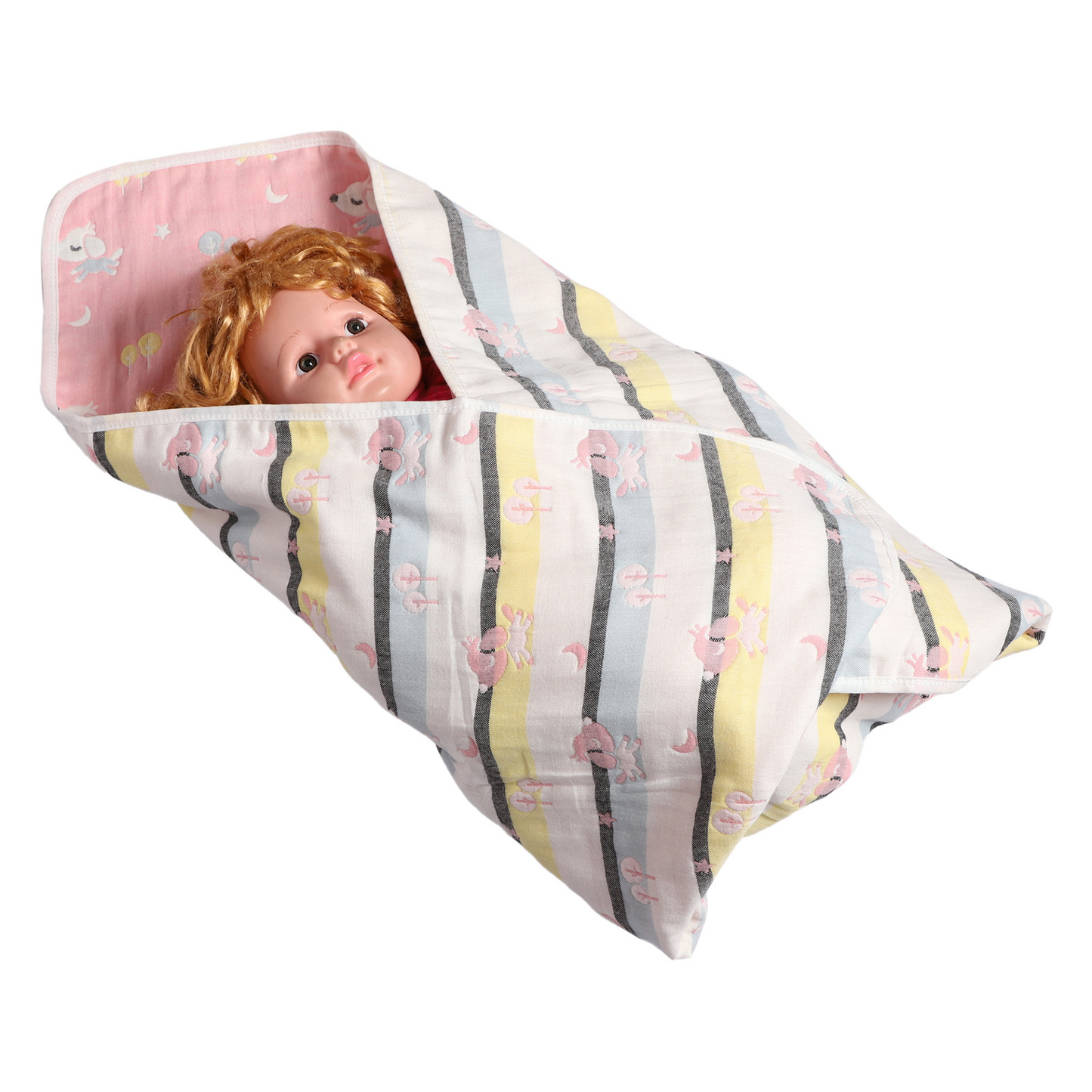 MumsLap Baby Muslin Blanket for Newborn | 6 Layer Gauze Cotton | Soft Swaddle Wrap Blanket/Quilt/Bath Towel/Nursing Cover/Crib Blankets for Boys and Girls, Multicolor
