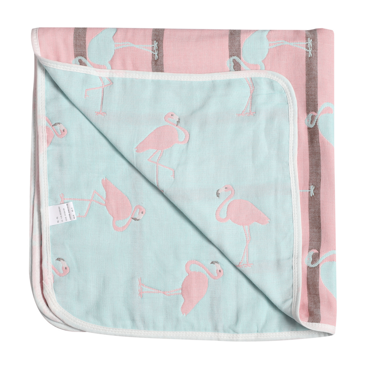 MumsLap Baby Muslin Blanket for Newborn| Pink Swan Print | 6 Layer Gauze Cotton | Soft Swaddle Wrap Blanket/Quilt/Bath Towel/Nursing Cover/Crib Blankets for Boys and Girls, Multicolor