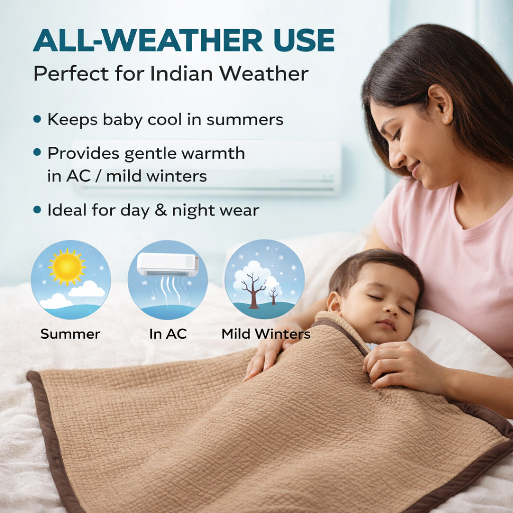 Muslin 4-Layer Baby Blanket Ultra Soft & Breathable Cotton Wrap (0-5 Years)