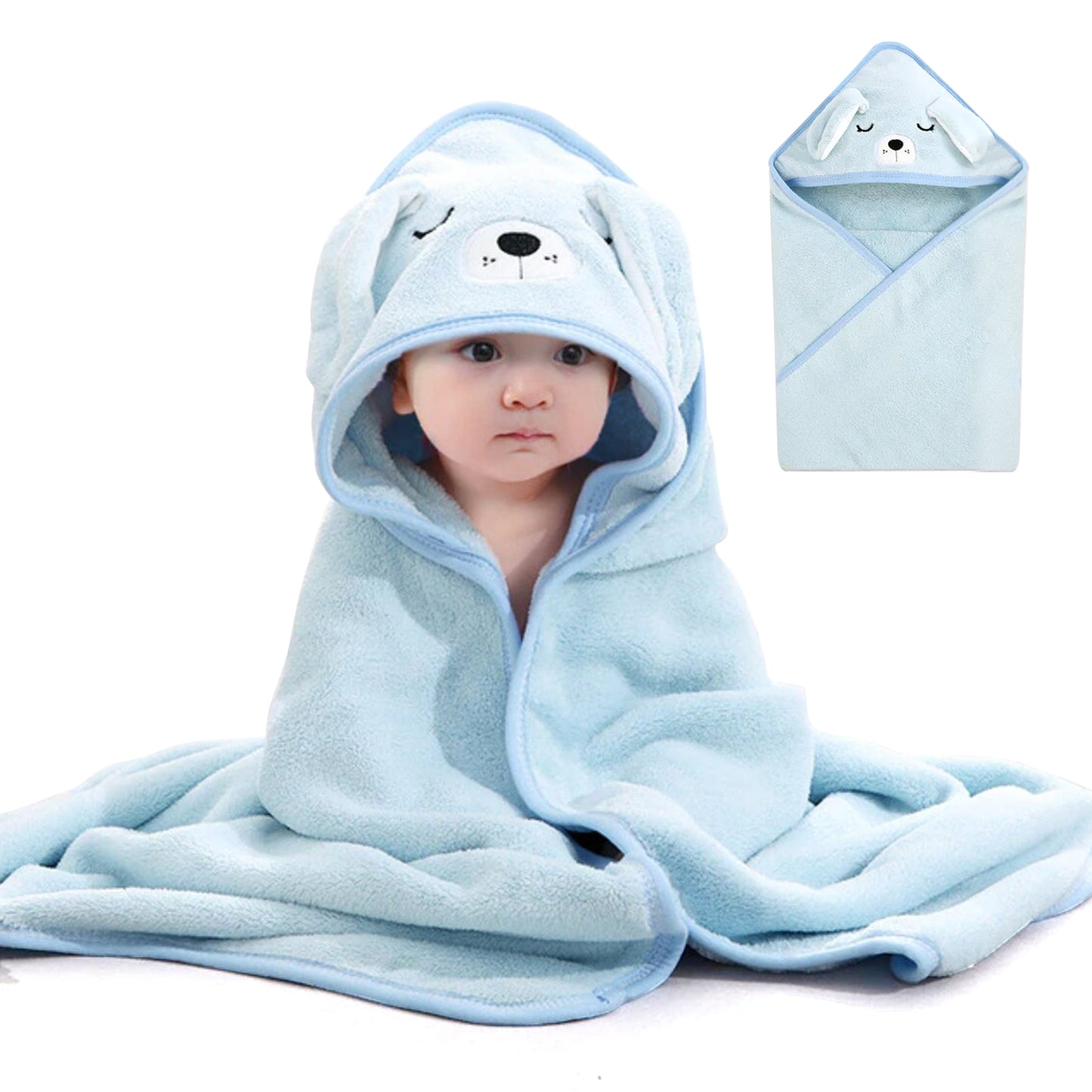 Hooded Bath Towels & Wrappers For Babies - Puppy Style