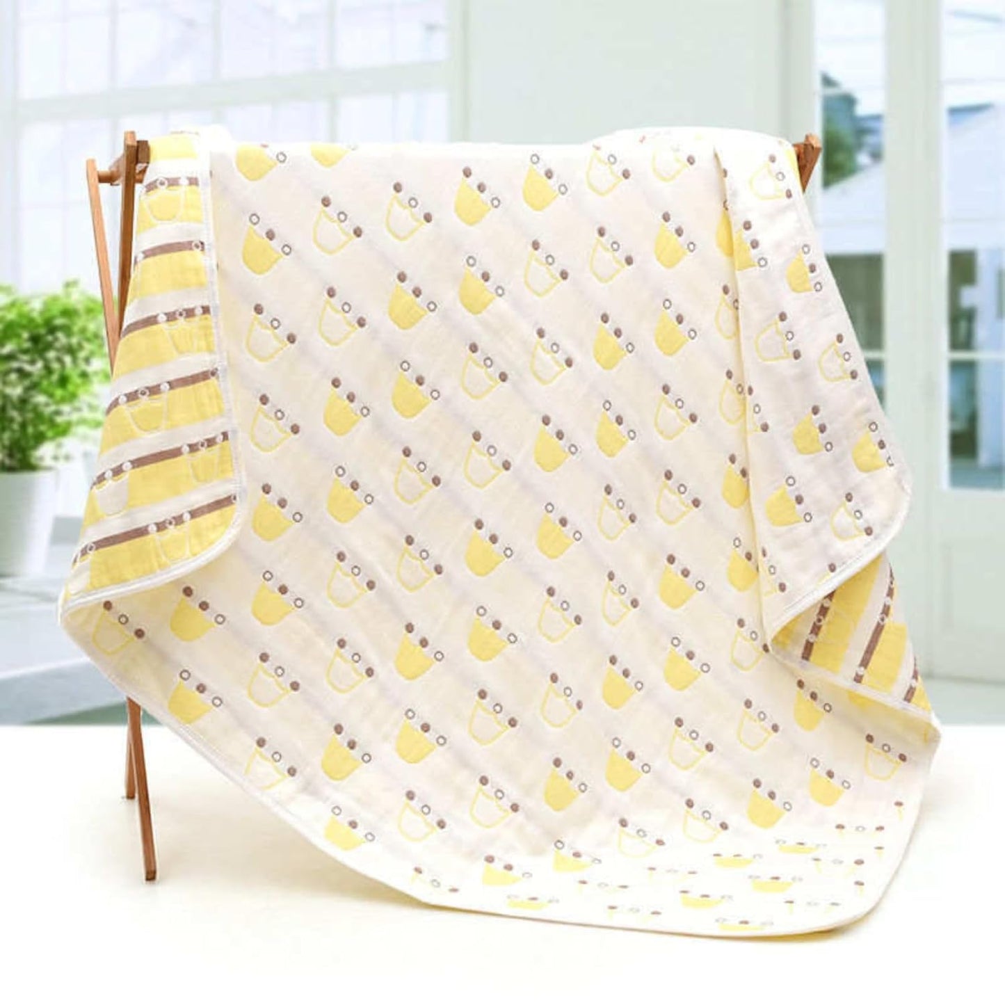 MumsLap Baby Muslin Blanket for Newborn | 6 Layer Gauze Cotton | Soft Swaddle Wrap Blanket/Quilt/Bath Towel/Nursing Cover/Crib Blankets for Boys and Girls, Multicolor