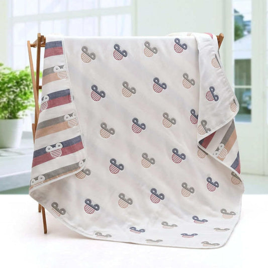 MumsLap Baby Muslin Blanket for Newborn | 6 Layer Gauze Cotton | Soft Swaddle Wrap Blanket/Quilt/Bath Towel/Nursing Cover/Crib Blankets for Boys and Girls, Multicolor