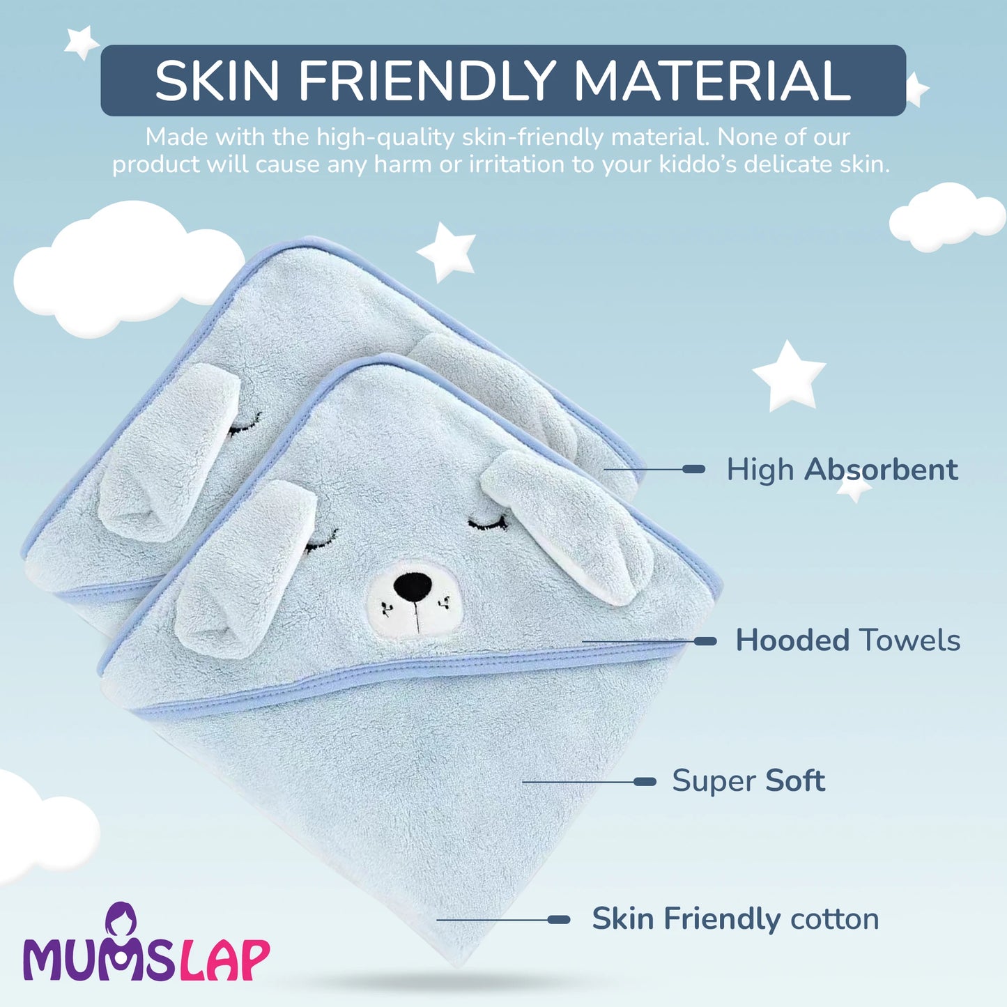 Hooded Bath Towels & Wrappers For Babies - Puppy Style