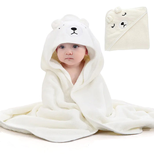 Hooded Bath Towels & Wrappers For Babies - Bear Style