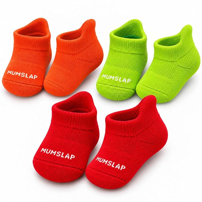 Baby Socks for Newborn to 6 Months, POP Colors, Soft & Cute Cotton Socks for Baby Boys & Girls, Plain Design Comfortable Infant Socks, Unisex Baby Socks (0-6 M, Pack of 3)