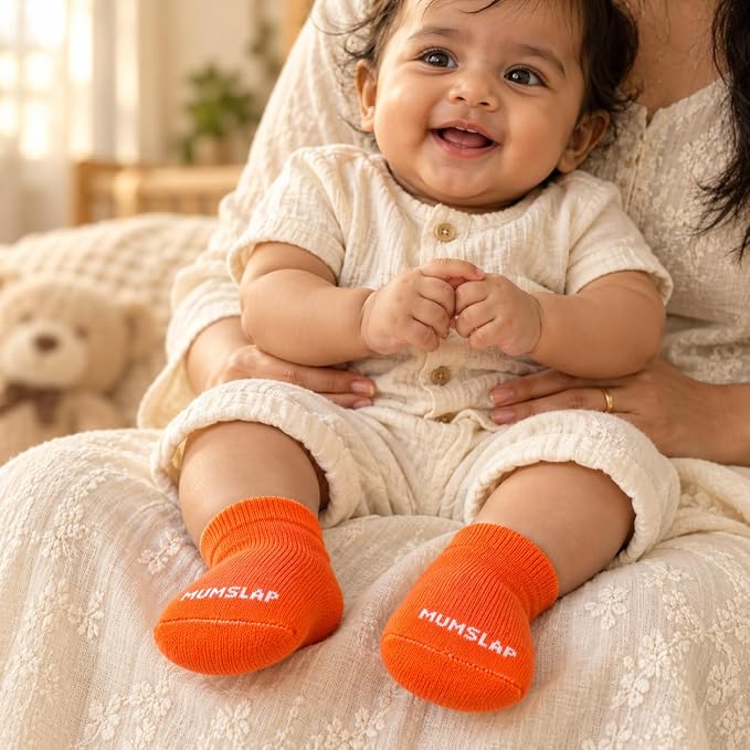 Baby Socks for Newborn to 6 Months, POP Colors, Soft & Cute Cotton Socks for Baby Boys & Girls, Plain Design Comfortable Infant Socks, Unisex Baby Socks (0-6 M, Pack of 3)