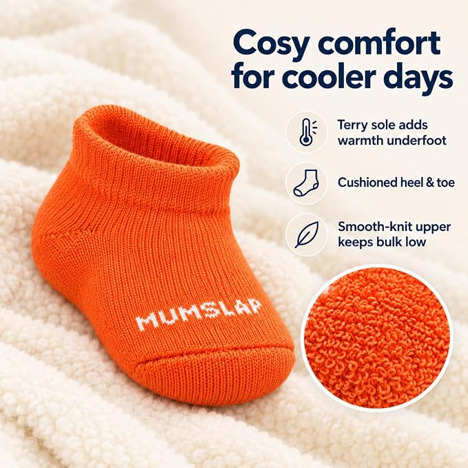 Baby Socks for Newborn to 6 Months, POP Colors, Soft & Cute Cotton Socks for Baby Boys & Girls, Plain Design Comfortable Infant Socks, Unisex Baby Socks (0-6 M, Pack of 3)