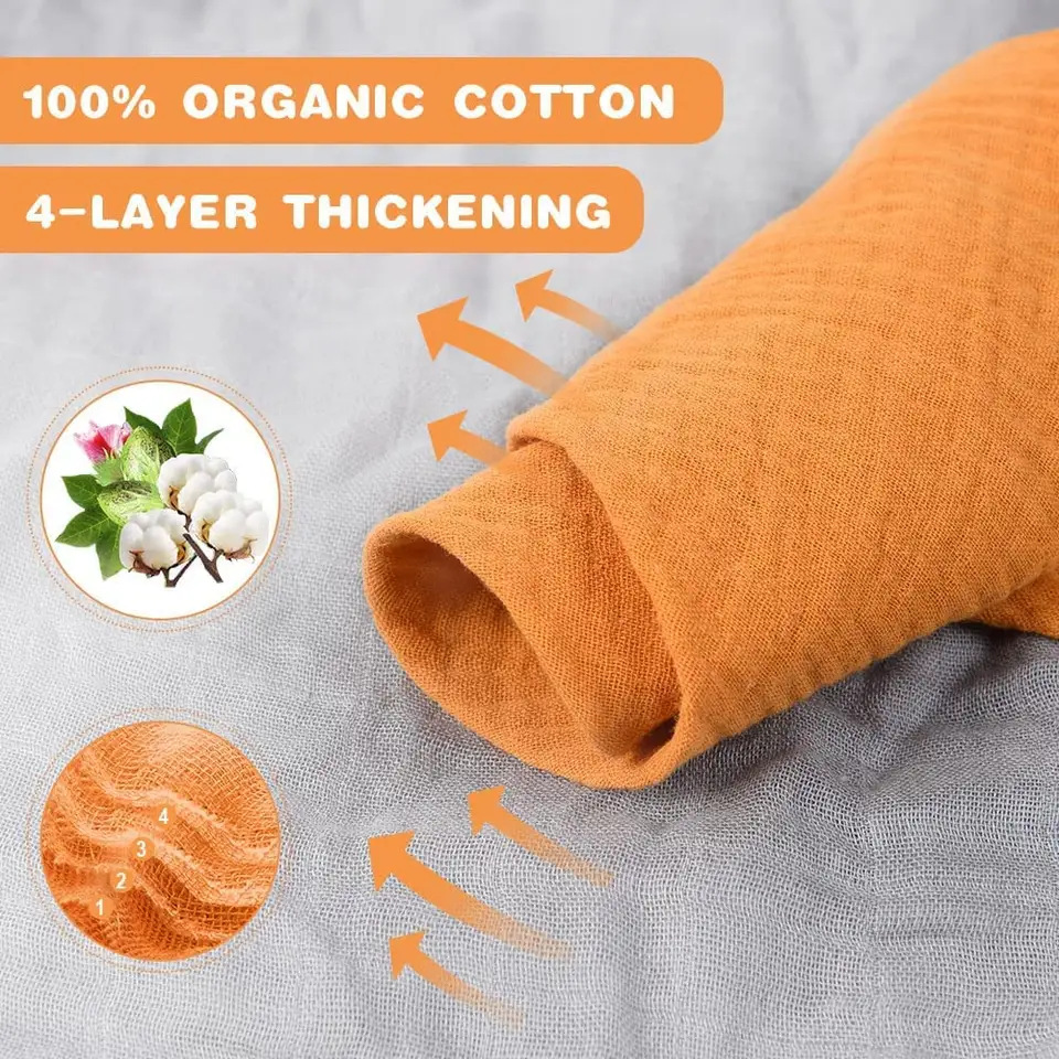 Muslin Baby Bibs - 5 Colours Set