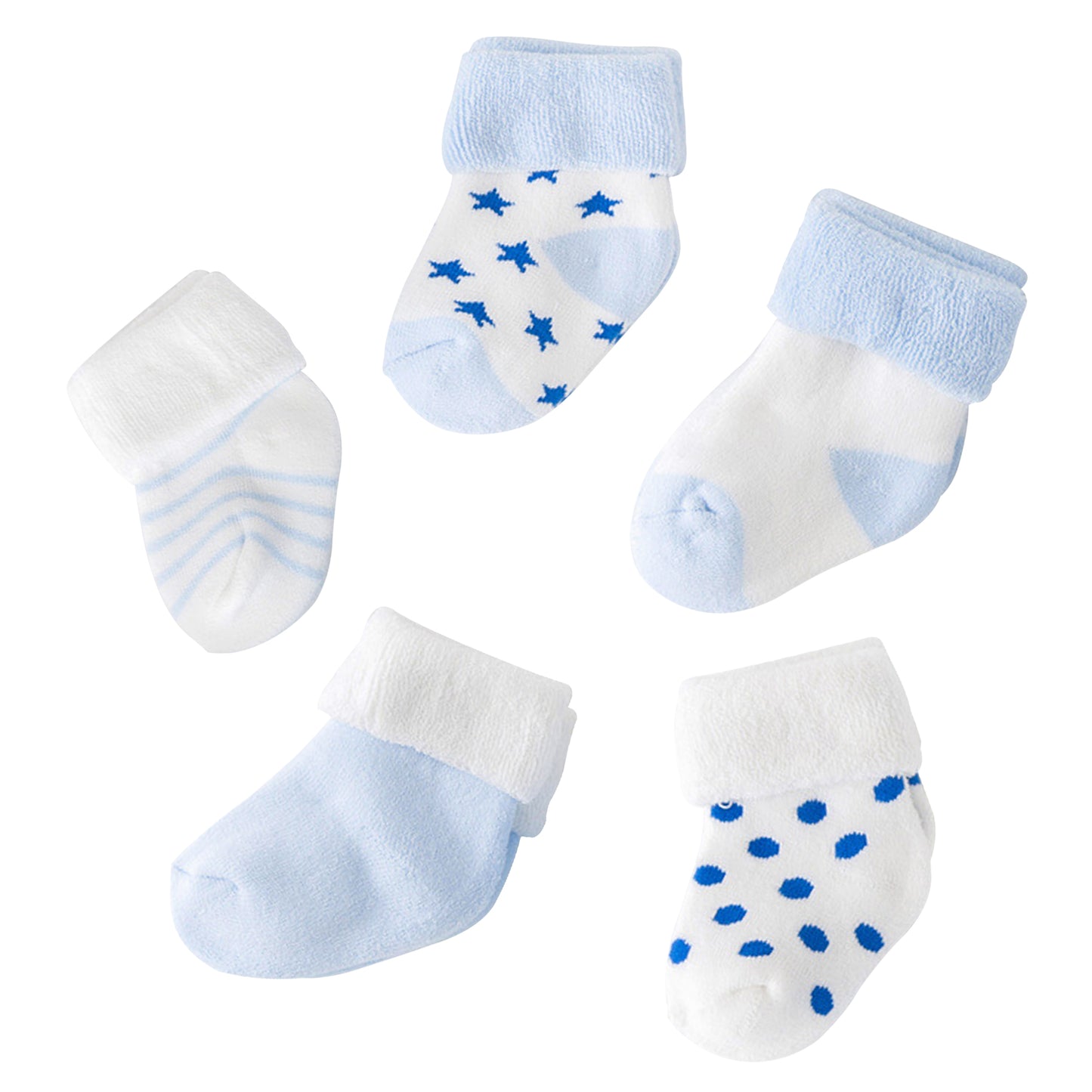 Baby Boys & Girls socks (Set of 5 pairs) - Blue