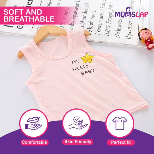 100% Cotton Sleeveless Vests | Sando for boys and girls (Pack of 5)